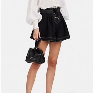 Zimmerman lace up silk shorts, size 1, NWT